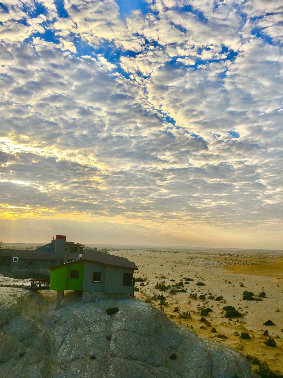 Desert Breeze buildings tucked into the desert landscape