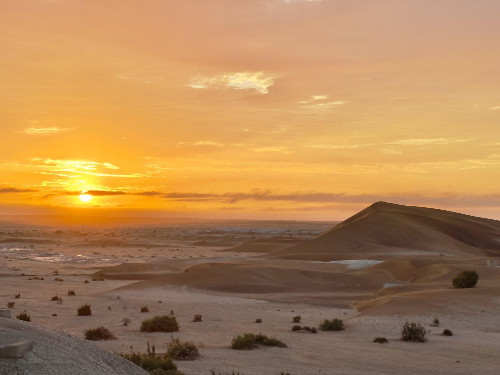 Sunset over the dunes near Desert Breeze