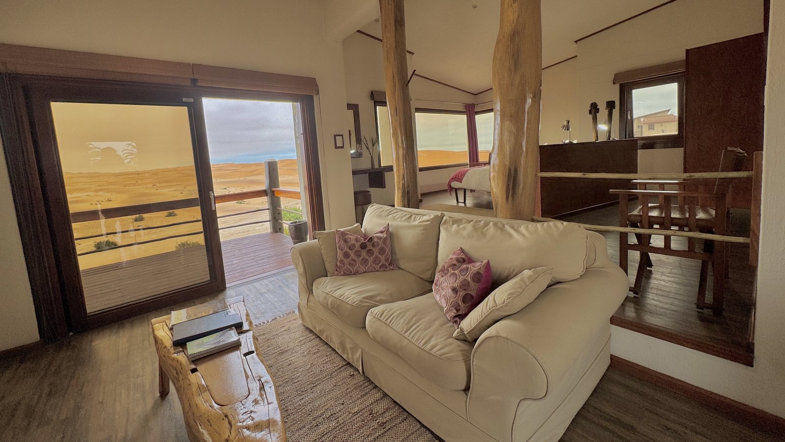 Desert Breeze bungalow lounge with desert views