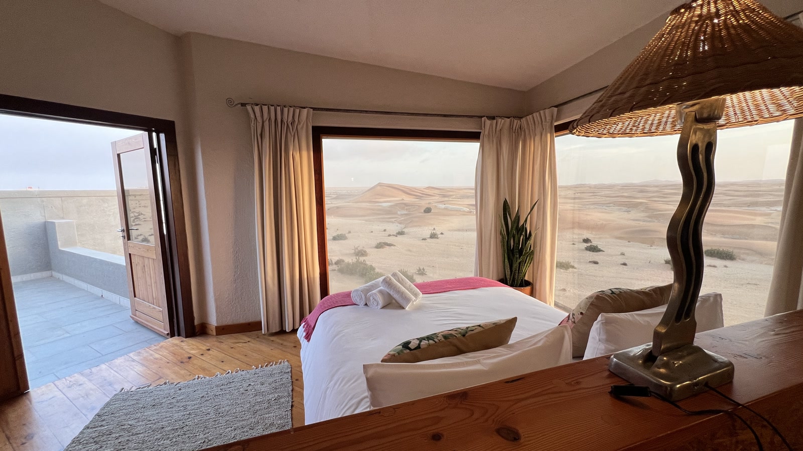 Desert Breeze bungalow bedroom facing the dunes