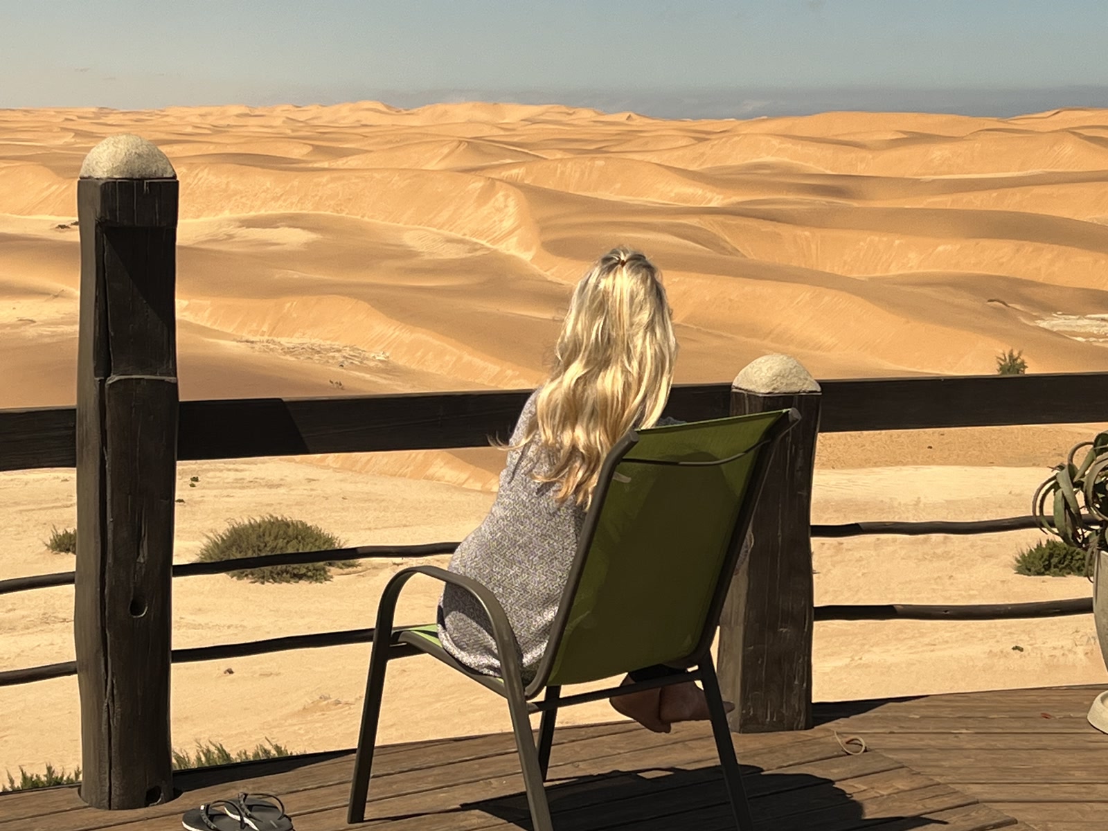 Desert Breeze bungalow deck above the apricot dunes