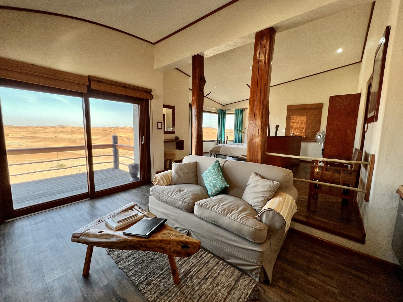 The Villa lounge with desert views